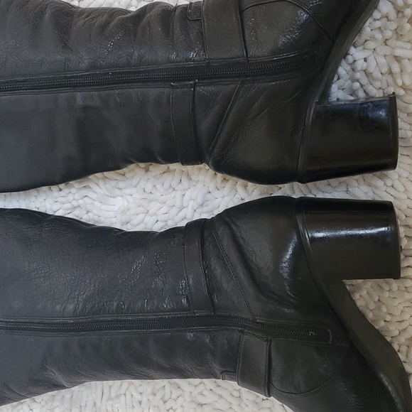 Alfani Tall Black Leather Maren Boots Size 10 M - Picture 7 of 8